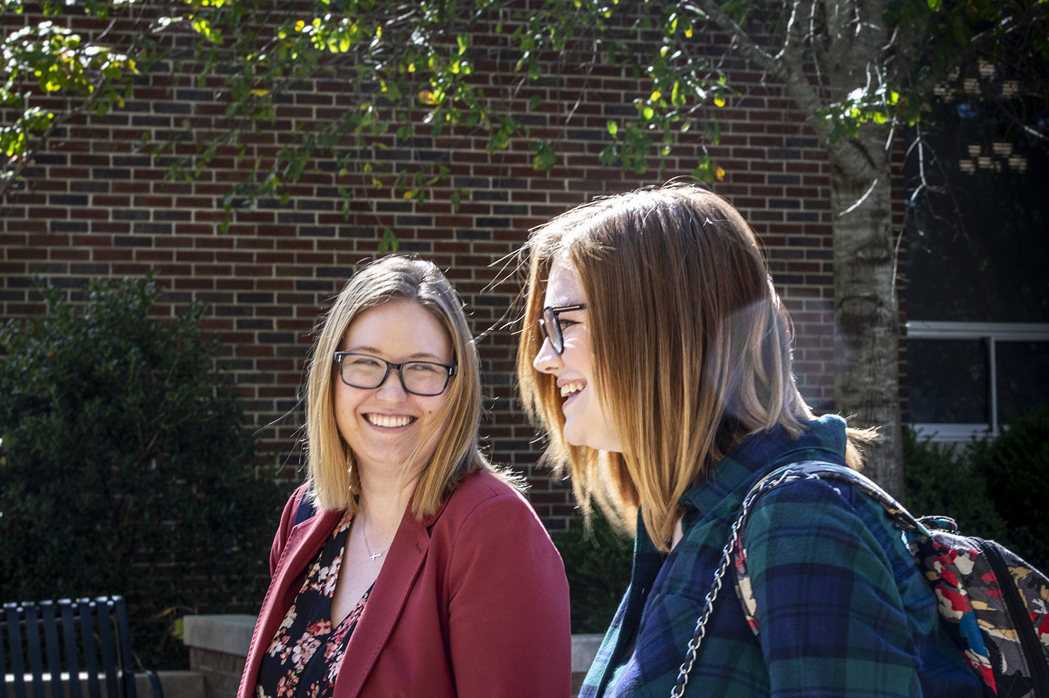 Students Walking in Courtyard