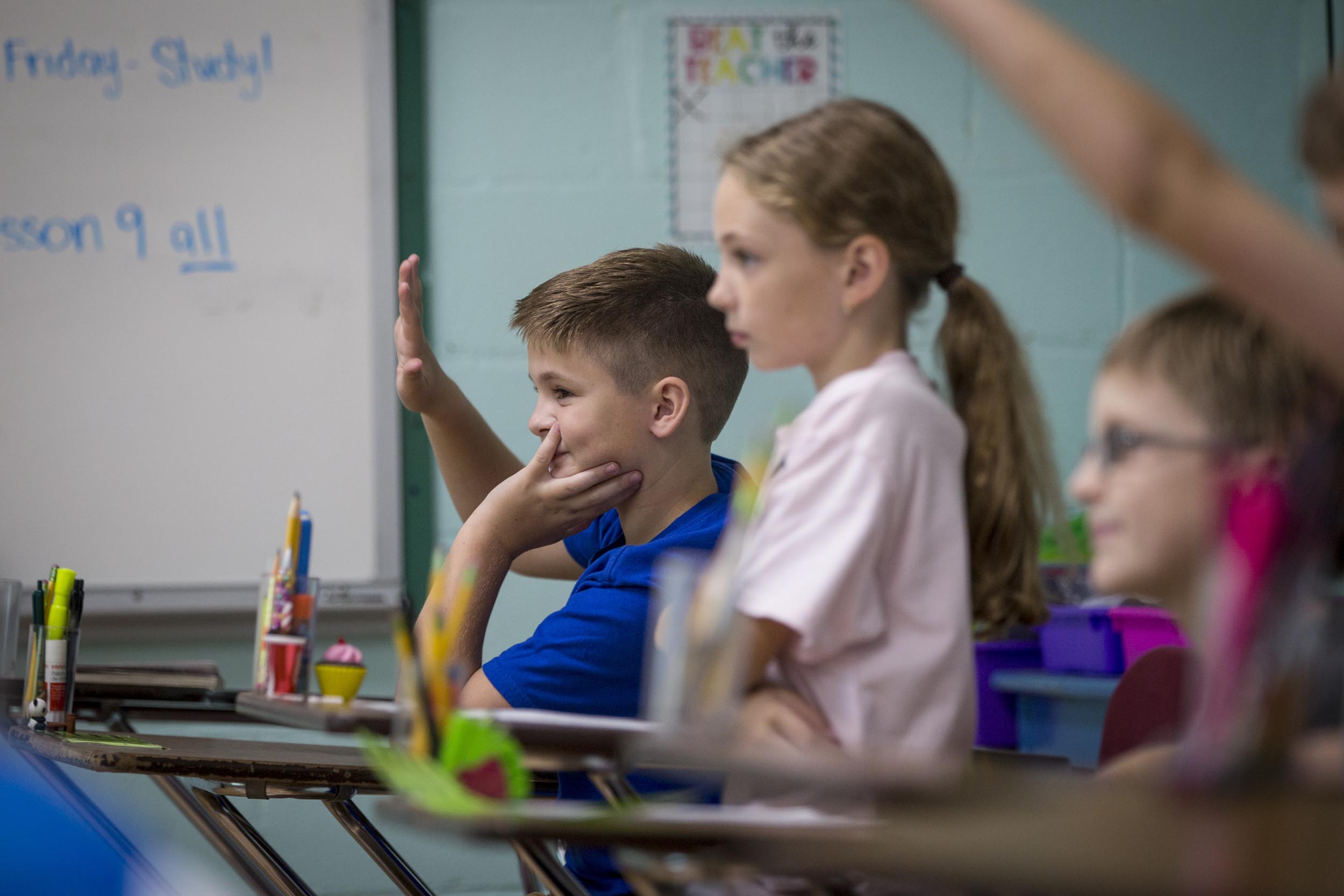 Elementary students in a classroom