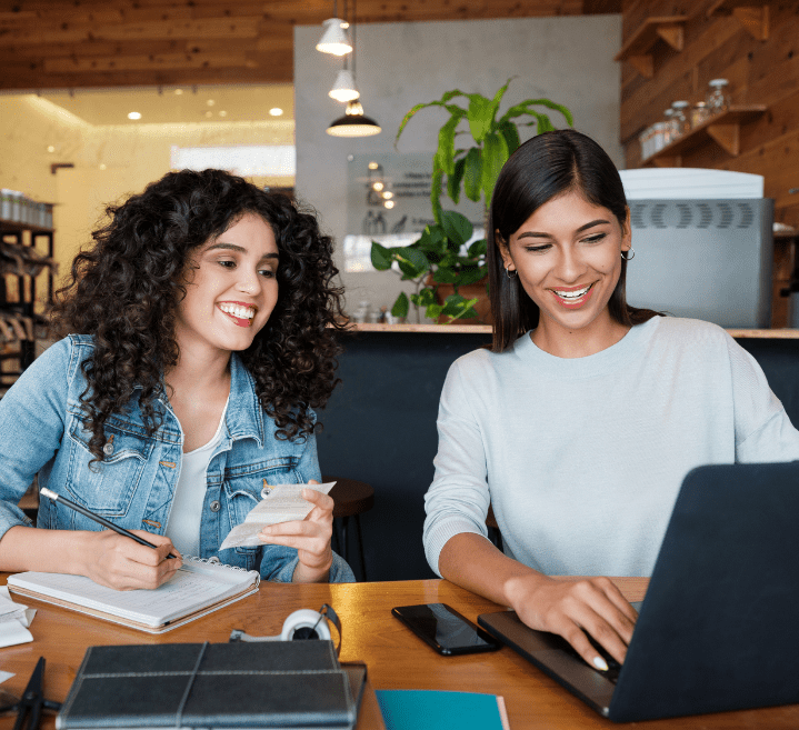 two females in coffee shop