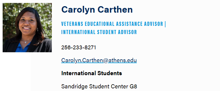 Carolyn Carthen info card