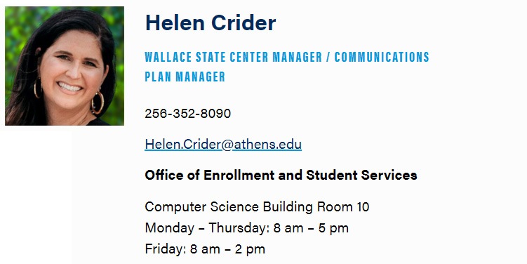 Helen Crider info card