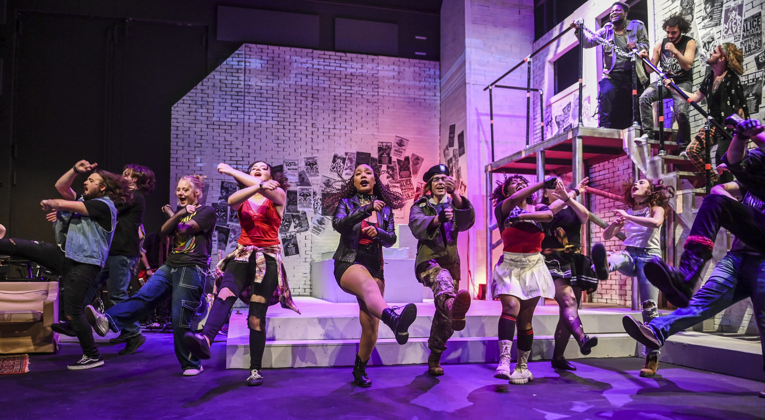 Students performing on stage