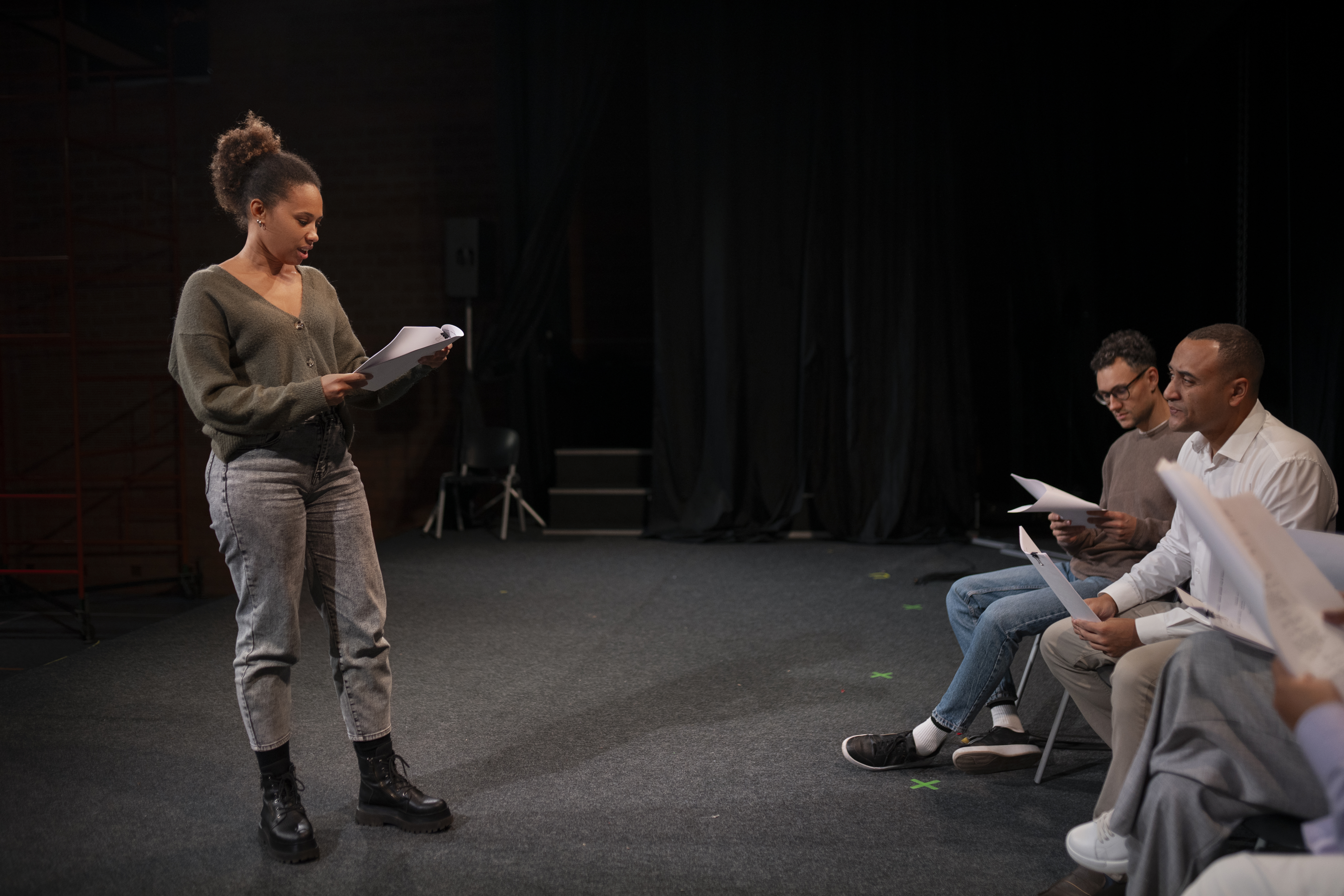 students in theatre class