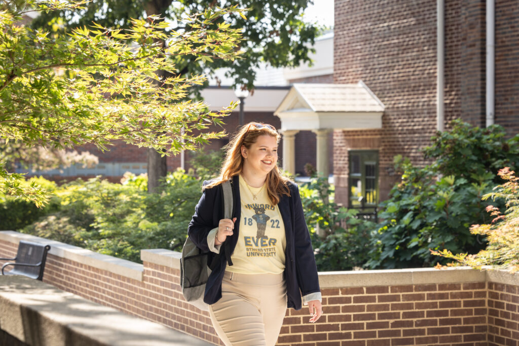 student walking