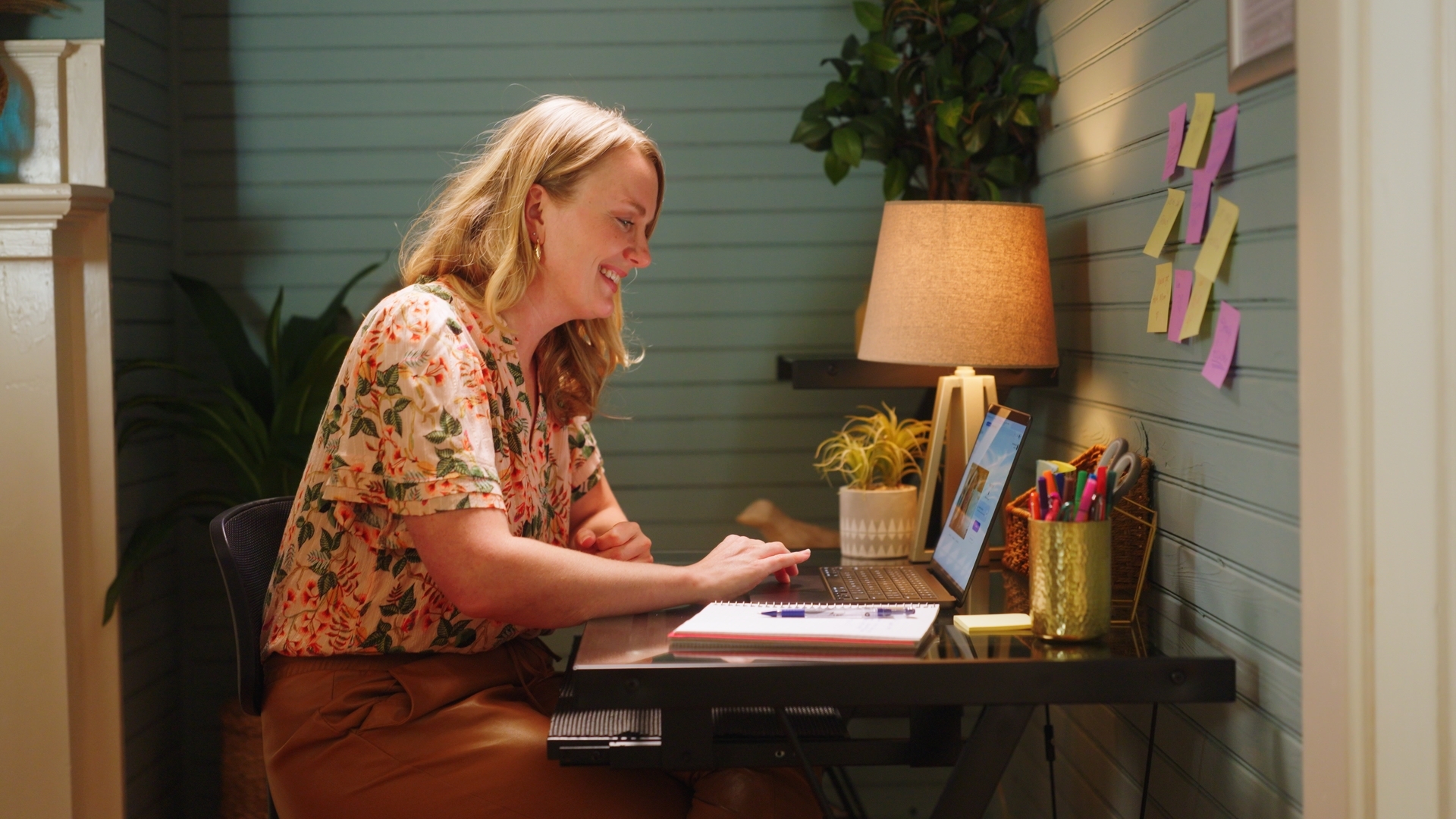 Student using laptop