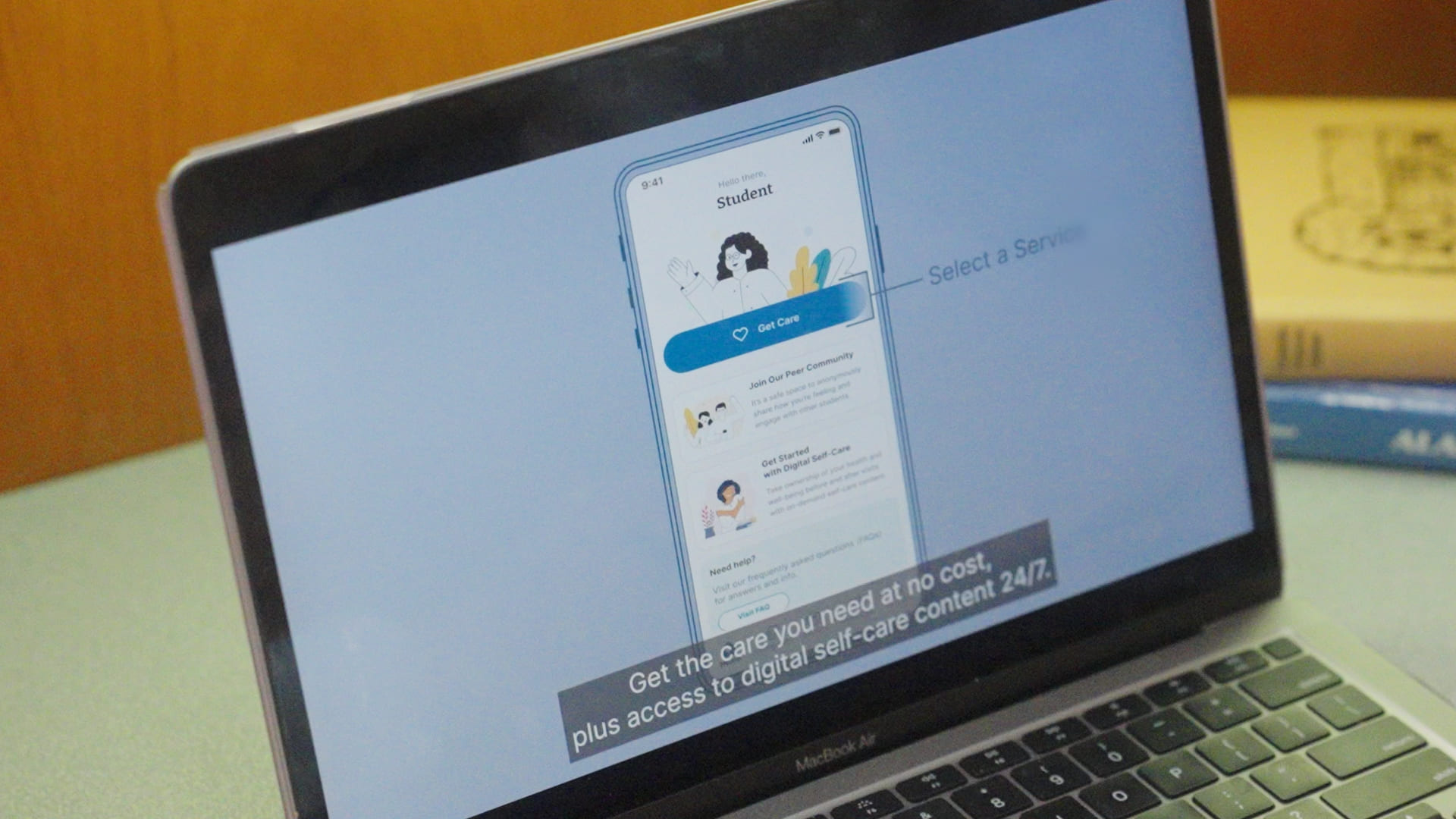 Laptop displaying online learning platform