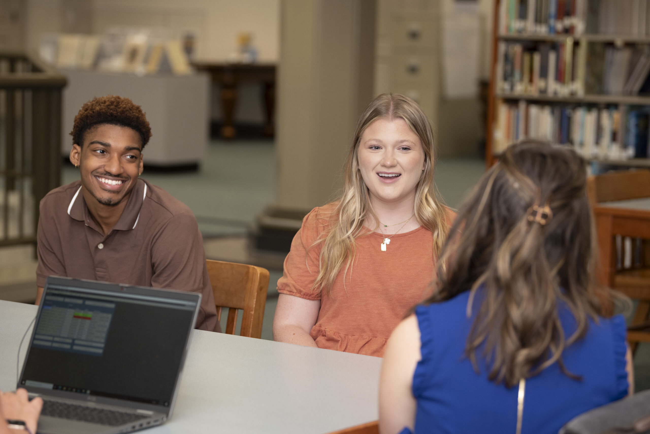 Student speaking during discussion