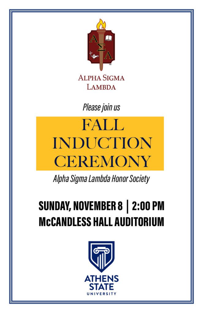 Alpha Sigma Lambda Fall Induction Ceremony Invitation